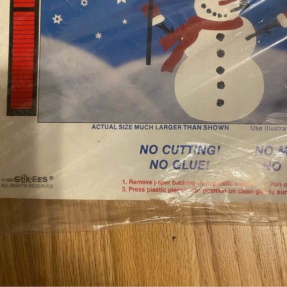 Vintage Christmas Decoration Stik EES Window Cling Sticker Decal Snowman - Picture 5 of 6